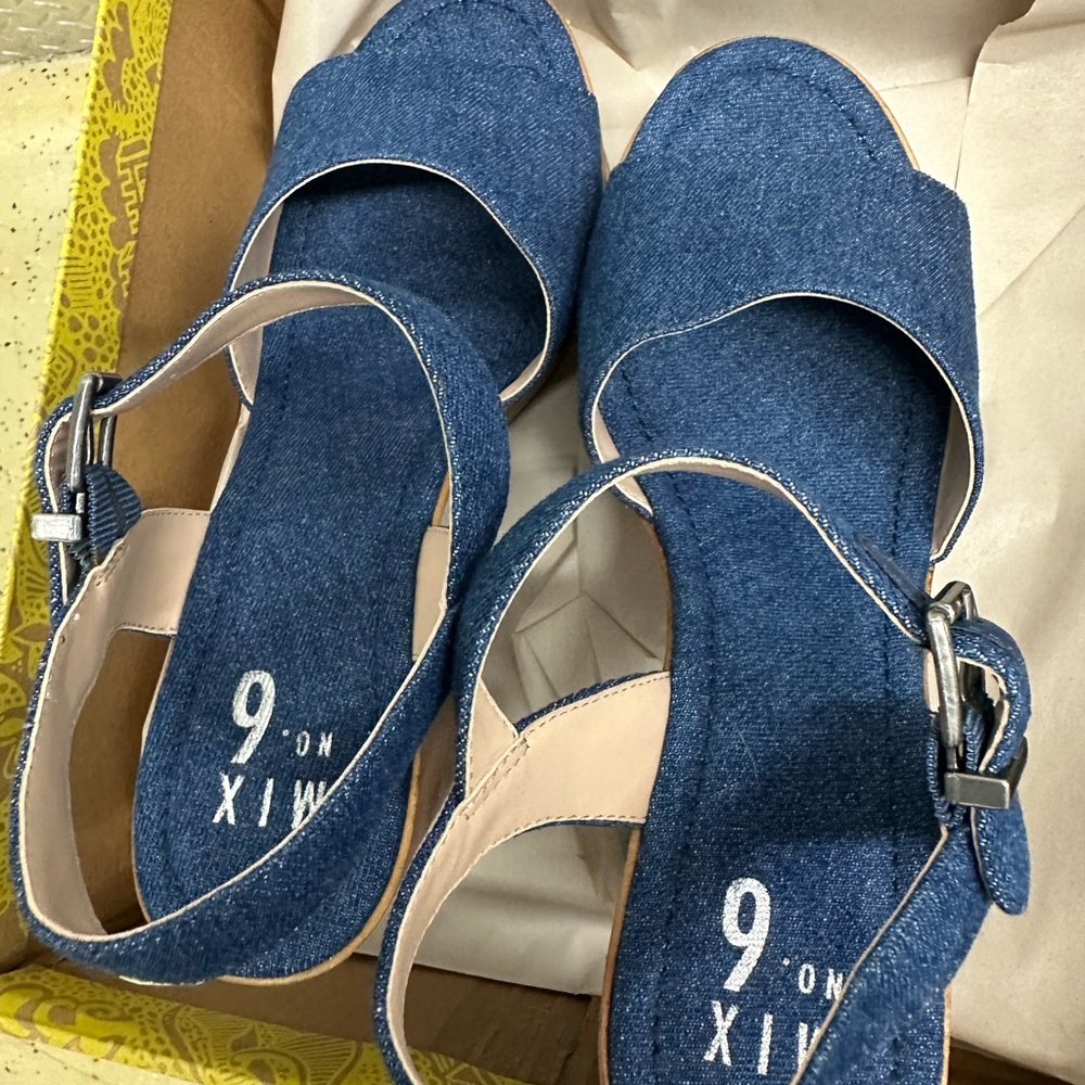 Mix No. 6 Blue Denim Platform Sandals New‼️ - Picture 2 of 3